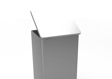 Metal kutu beyaz arkaplanda izole edildi