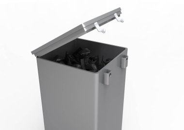 Metal kutu beyaz arkaplanda izole edildi