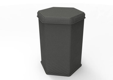 beyaz bir arka plan üzerinde izole 3d metal kutu