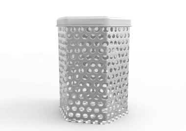 beyaz bir arka plan üzerinde izole 3d metal kutu