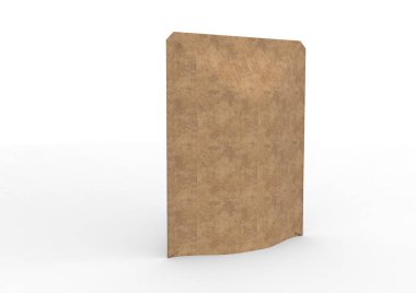 boş folyo yiyecek veya içecek çanta ambalaj Vana ve üzerinde beyaz izole mühür