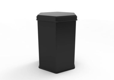 beyaz bir arka plan üzerinde izole 3d metal kutu