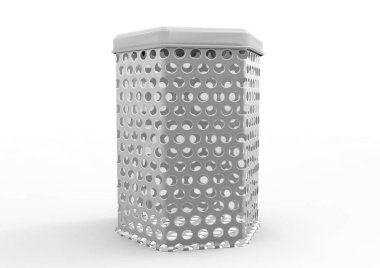 beyaz bir arka plan üzerinde izole 3d metal kutu