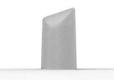 boş folyo yiyecek veya içecek çanta ambalaj Vana ve üzerinde beyaz izole mühür