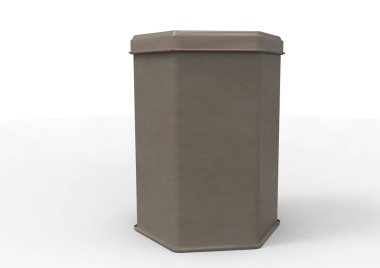 beyaz bir arka plan üzerinde izole 3d metal kutu