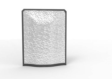 boş folyo yiyecek veya içecek çanta ambalaj Vana ve üzerinde beyaz izole mühür