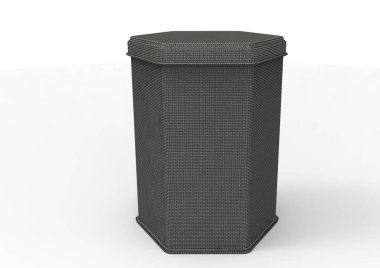 beyaz bir arka plan üzerinde izole 3d metal kutu