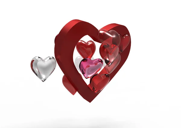 Coração Símbolo Amor Isolado Fundo Branco — Fotografia de Stock