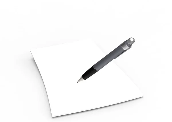 Pencil Note Paper Isolated White Background — Stock Photo, Image