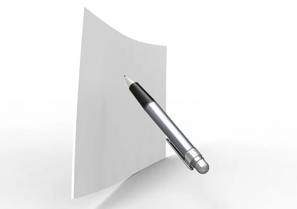 Pencil Note Paper Isolated White Background — Stock Photo, Image