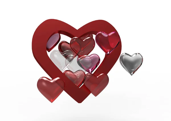 Srdce Izolované Bílém Pozadí Symbol Lásky — Stock fotografie