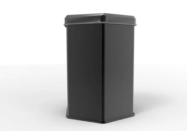 Metal Box Isolerad Vit Bakgrund — Stockfoto