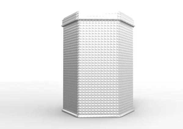 Beyaz Bir Arka Plan Üzerinde Izole Metal Kutu — Stok fotoğraf