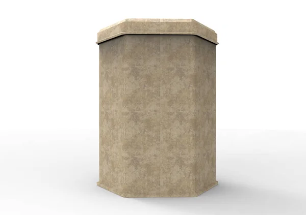 Beyaz Bir Arka Plan Üzerinde Izole Metal Kutu — Stok fotoğraf