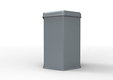 beyaz bir arka plan üzerinde izole 3d metal kutu