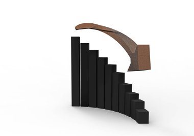 şehrin yukarısındaki çubuk grafik üzerinde yükselen bir ok