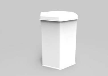 beyaz bir arka plan üzerinde izole 3d metal kutu