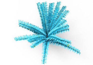 Beyaz arka plan üzerinde 3D palmiye ağacı