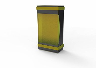 3D gerçekçi paket kutu. beyaz bir arka plan üzerinde izole