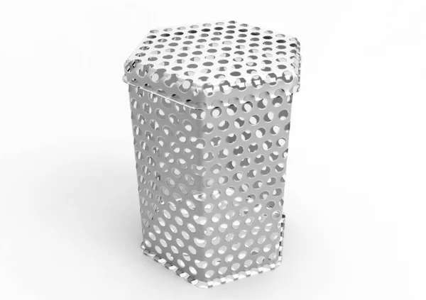 Caja Metal Aislada Sobre Fondo Blanco — Foto de Stock