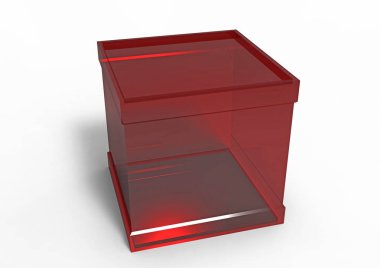 beyaz bir arka plan üzerinde 3D oy sandığı