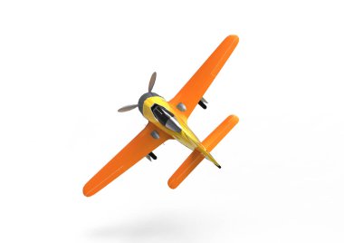 3D uçan avcı uçağı beyaz bir arka plan üzerinde izole