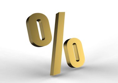 Beyaz arkaplanda yüzde işareti