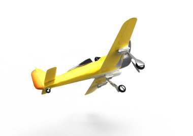 3D uçan avcı uçağı beyaz bir arka plan üzerinde izole