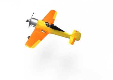 3D uçan avcı uçağı beyaz bir arka plan üzerinde izole