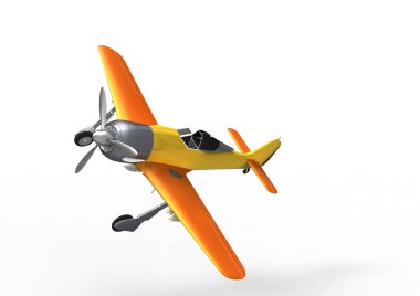 3D uçan avcı uçağı beyaz bir arka plan üzerinde izole