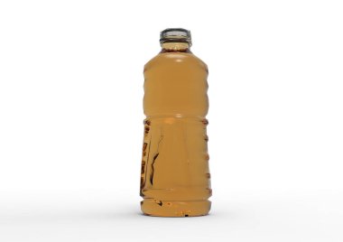 Beyaz arka plan üzerinde şişe meyve suyu