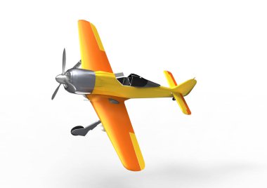3D uçan avcı uçağı beyaz bir arka plan üzerinde izole