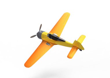 3D uçan avcı uçağı beyaz bir arka plan üzerinde izole