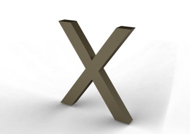 Beyaz arkaplanda x sembolü