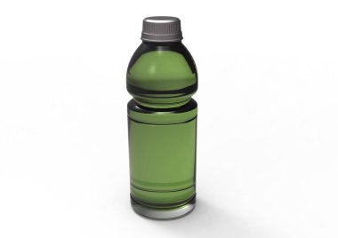 Beyaz arka plan üzerinde şişe meyve suyu