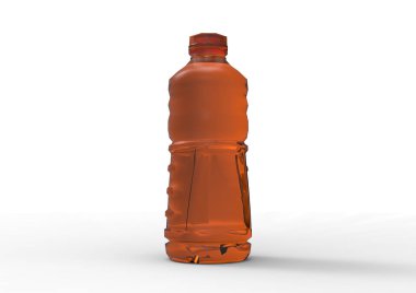 Beyaz arka plan üzerinde şişe meyve suyu