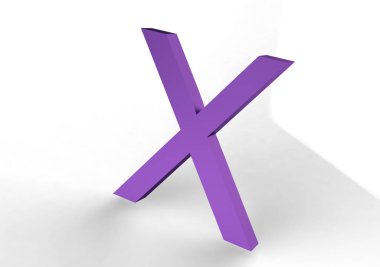 Beyaz arkaplanda x sembolü