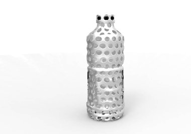 Beyaz arka plan üzerinde şişe meyve suyu