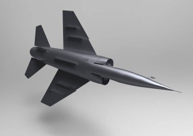 Beyaz arka plan üzerinde uçan avcı uçağı