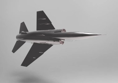 Beyaz arka plan üzerinde uçan avcı uçağı