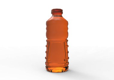 Beyaz arka plan üzerinde şişe meyve suyu