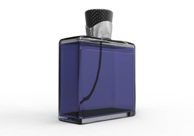 Beyaz arka planda parfüm şişesi