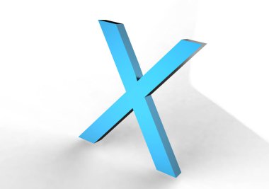 Beyaz arkaplanda x sembolü