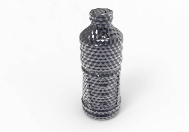 Beyaz arka plan üzerinde şişe meyve suyu