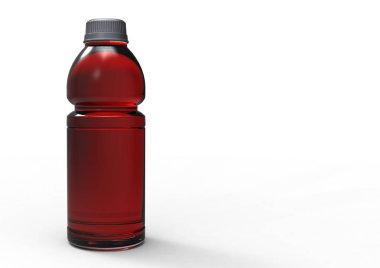 Beyaz arka plan üzerinde şişe meyve suyu