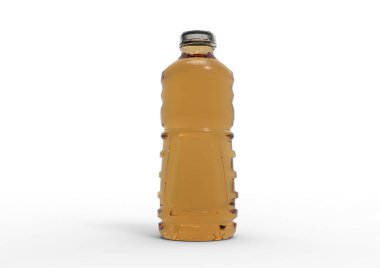 Beyaz arka plan üzerinde şişe meyve suyu