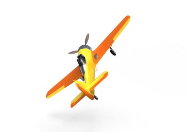 3D uçan avcı uçağı beyaz bir arka plan üzerinde izole
