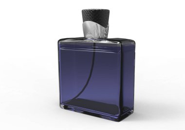 Beyaz arka planda parfüm şişesi