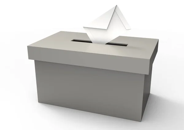 Коробка Голосування Білому Тлі — стокове фото
