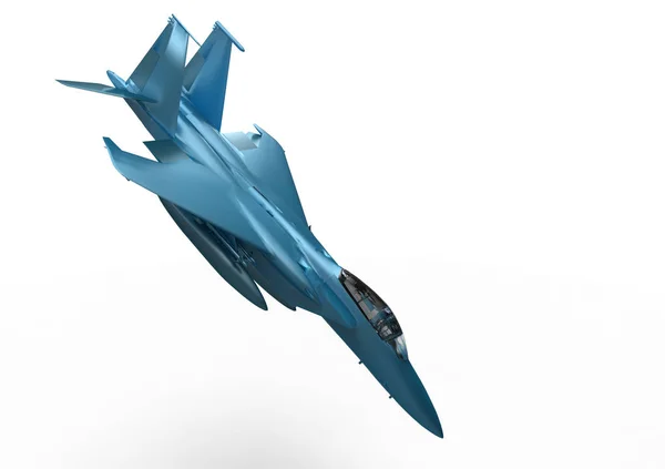 Flygande Fighter Plan Vit Bakgrund — Stockfoto